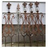 (5) Wrought Iron Fleur de Lis Top Lawn Accent Pcs
