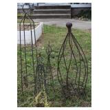 (4) Small Wrought Iron Garden Trellis