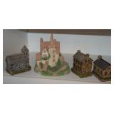 (4) Home Decor Houses + Ceramic Larger