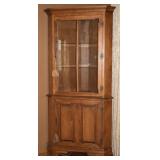 Tell City Rock Hard Maple Corner Lighted Cabinet