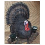 Vintage 11" Tall Resin Turkey Candle Holder