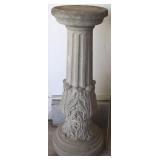 Large Concrete Pedestal Pillar w/ Acanthus Leaf