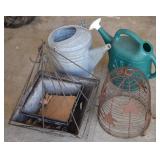 4pc Lawn & Garden Items w/ (2) Watering Cans