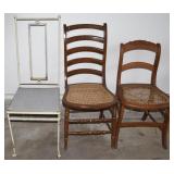 (3) Vintage Chairs incl (2) Cane Seat & Metal