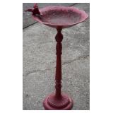 Wrought Iron Red Hummingbird Bird Bath 24" tall