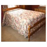 Vtg Maple Spindled Full Size Bed w/ JC Penney