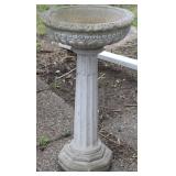 Concrete 2pc Bird Bath 17.5Diam x 32" tall