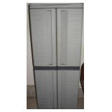 4 Doored Hard Plastic Storage Cabinet w/ Contents