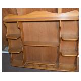 Vintage Maple Wall Mount Curio Shelf Unit 31w