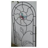 Black Wrought Iron Stained Glass Butterfly Trellis