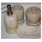 4pc Marble / Alabaster Bathroom Sink Set