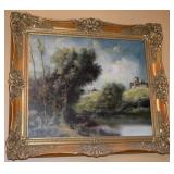 C Austin Signed Original Oil on Canvas Gilt Framed