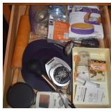 Kitchen Drawer Contents Lot w/ Thermometer