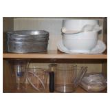 (2) Kitchen Cabinet Shelf Contents Lot w/Measuring