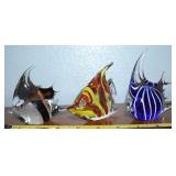 (3) Contempo Blown Art Glass Tropical Fish Figures