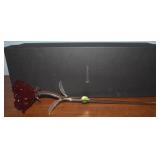 Waterford Crystal Red Rose Stem with Box 15"L