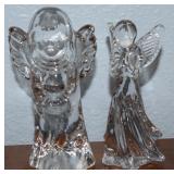 (2) Vtg Glass Angel Figures w/ Goebel 4.75"t