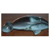 Vtg Etched Sea Glass Mexican Fish Figure 5"L