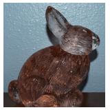 Vtg Mosser Pink Art Glass Bunny Rabbit Figure
