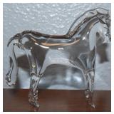 Vtg Viking Clear Art Glass Horse Figure 3.5