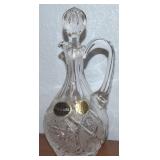 Vtg Bohemia Cut Lead Crystal Cruet w/ Stopper