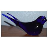 Vtg Bergdala Sweden Cobalt Blue Art Glass Bird