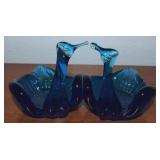 MCM Italian Blown Blue Art Glass Love Birds Fig