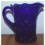 Vtg Mosser Cobalt Blue Glass Inverted Thistle