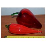 (2) Blown Art Glass Peppers Home Accents