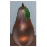 Orient & Flume Art Glass Paperweight Pear 4.75t