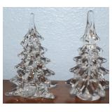 (2) Christmas Trees: Crystal & Art Glass 4.5t