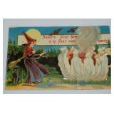 Antique Halloween Post Card w/ Witches (Film