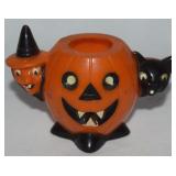 Rosbro Rosen Plastic Jack o Lantern Witch & Cat