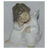 Lladro Porcelain Thinking Angel Figure 4539 4.25"