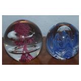 Pink & Blue Dynasty Gallery Art Glass Paperweights