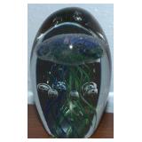 Contempo Art Glass Jellyfish Paperweight 4 3/8