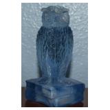 Vtg Degenhart Blue Slag Glass Wise Old Owl