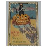 Antique Merry Halloween Embossed Post Card w/
