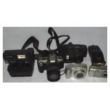 Lot of Film & Digital Cameras +Flash Lot w/Nikon