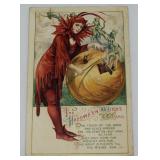 Antique Halloween Embossed Post Card w/ Sexy