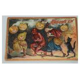 Antique Halloween Embossed Post Card w/ Devil