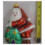Blown Glass Santa Claus Christmas Ornament