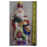 Blown Glass Santa Claus Christmas Ornament