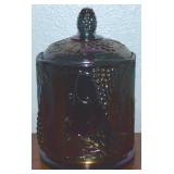 Vtg Indiana Blue Carnival Glass Grape Harvest