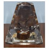 Vtg Canadian Acrylic Carved Wood Paperweight w
