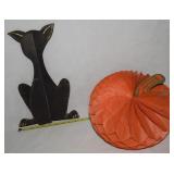 (2) Vtg Honeycomb Halloween Decor Pcs w/ Black