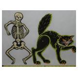 Vtg Beistle Co Jointed Diecut Halloween Black Cat