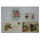 (4) Antique Thanksgiving & Easter Post Cards w/