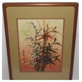 Signed Japanese Blossoms & Bamboo Ink/Pigment