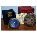 (2) Handpainted Glass Ball Ornaments w/ Li Bien